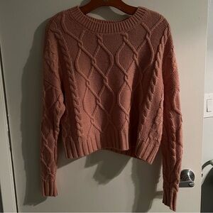 Cable Knit Pink Sweater